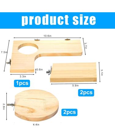 Shop Wangdu 5-Piece Hamster Accessories Set - Natural Wood Toys for Hamsters Guinea Pigs & Mice | DIY Cage Decor & Bird Seating Platform - Buy Online on SooperMarket.com