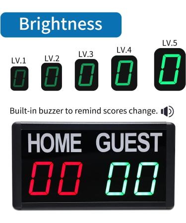GAN XIN Portable Electronic Scoreboard with Remote | 1-99 Digital Score Keeper for Volleyball, Basketball, Football, and More - 1.8inch Red+Green - Buy Online on SooperMarket.com