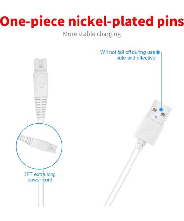 MEROM USB Charger Cord for Finishing Touch Flawless Legs - Replacement Power Cable for Women's Hair Remover and Electric Razor - Buy Online on SooperMarket.com