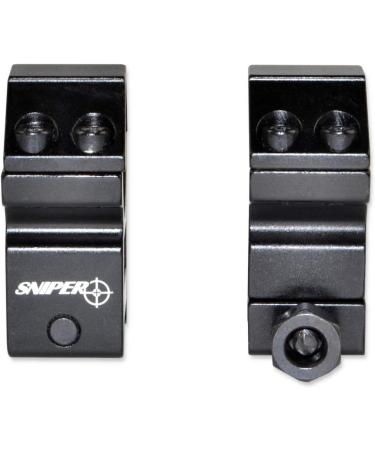 Sniper PT-25H4 1 High Profile Scope Rings with 4 Fasten Screws - Picatinny/Weaver Rail Security - Buy Online on SooperMarket.com