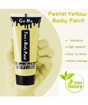 Go Ho Pastel Yellow Cream Face Body Paint - 2.37oz (70ml) Water Based Makeup for SFX Cosplay, Festivals & Halloween - Buy Online on SooperMarket.com