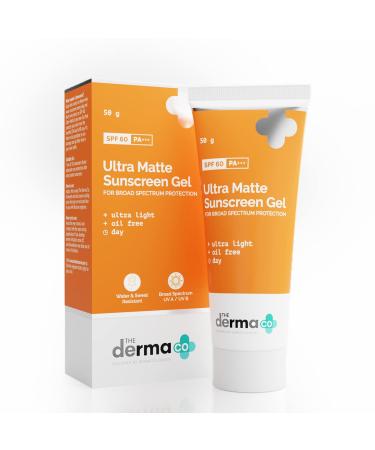 Ultra Matte Sunscreen Gel with SPF 60 & PA+++ | Broad Spectrum Protection | Helps Prevent Sun Damage | Oil-Free Formula for Acne-Prone Skin | 1.76 Oz/50g