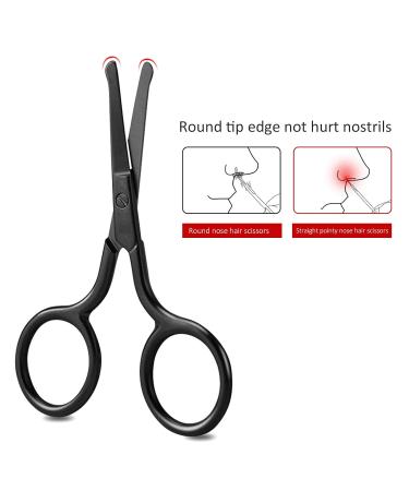 Premium Nose Hair Scissors - Rounded Tip Beard & Eyebrow Trimmer for Men | Facial Grooming Tools - Buy Online on SooperMarket.com