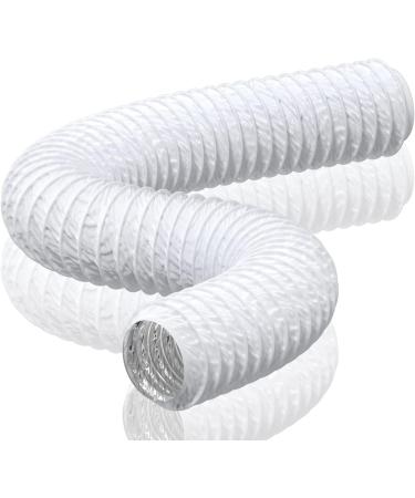 HG power exhaust hose 125mm length 5m flexible PVC aluminum tube ventilation hose Sound insulated heat insulation aluminum flex hose exhaust air tube for exhaust ventiling: 5m/16ft & diameter: 125mm/5-inch white