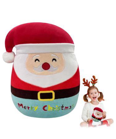 Santa Claus Stuffed Animal Plush Pillow Christmas Pillows for Boys Girls Soft Hugging Pillow Cute Santa Claus Plush Toy for Kids Birthday Xmas Party Favor Gift Sofa Bedroom Kids Room Decorations Santa Claus New