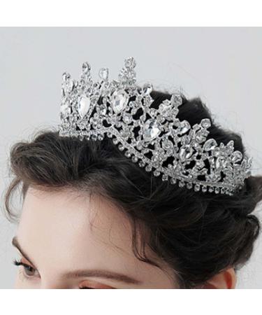 Tgirls Baroque Bridal Wedding Crown Princess Tiara Rhinestone Headband - Silver - Buy Online on SooperMarket.com