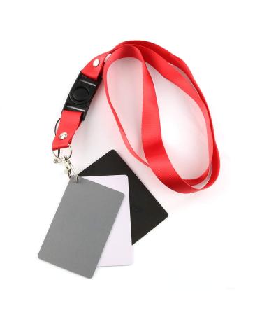 LRONG 3PCS Grey Card White Balance Card 18% Exposure Photography Card Custom Calibration Camera Checker Digital Video DSLR and Film with Lanyard Strap