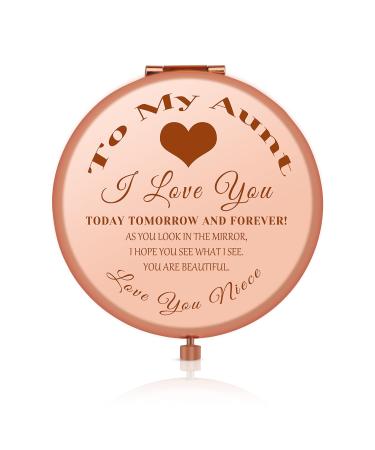 Jielahua Aunt Gift for Mothers Day Aunt Birthday Gift Aunty Gift from Niece  Pocket Compact Makeup Mirror for Aunt  Auntie Wedding Gift  Best Aunt Gift  Thanksgiving Day for Aunt Auntie