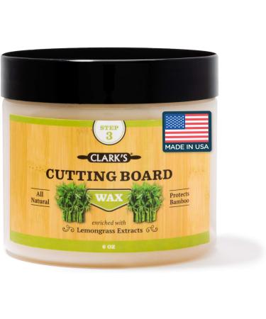 CLARK'S Cutting Board Butcher Block Wax - Made with Natural Beeswax Carnauba Wax and Enriched with Lemongrass Extracts - For Kitchen Wood Enhancement Needs - Food Safe Seals Protects and Restores