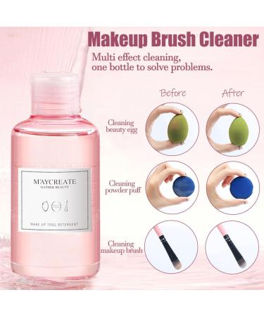 3 in 1 Makeup Brush Cleaning Set - Professional Silicone Cleaner Mat & Washing Bowl | Multifunctional Drying Basket - 150ml/5.12fl.oz - Pink - Buy Online on SooperMarket.com