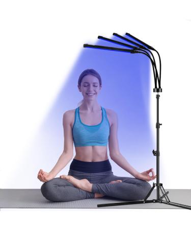 Red Light Lamp 180LEDs Blue Light & Infrared Light with Stand Height Adjustable & Angle Adjustable & Timer Red/Infrared/Blue Light for Home/Office Use