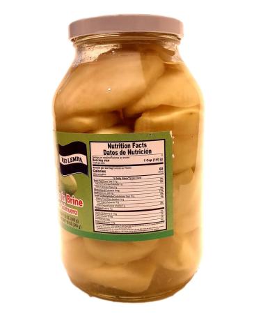 Al Amin Foods RIO LEMPA Green Mango in Brine - 32 oz Glass Jar (906g) - Authentic Salvadoran Mango Tierno en Solmuero - 19 oz Drained Weight - Shop Now! - Buy Online on SooperMarket.com