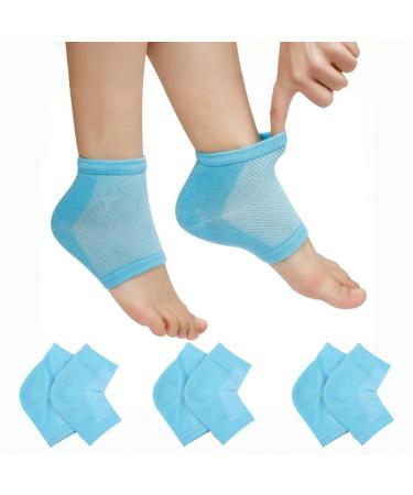 Moisturizing Gel Heel Socks Cracked Gel Heel Socks Toeless Heel Repair Socks for Women (Azure)
