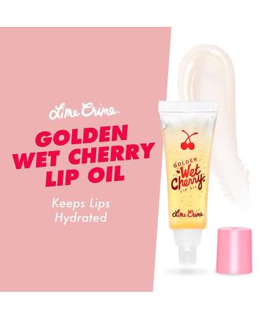 Lime Crime Golden Wet Cherry Lip Oil - Moisturizing, Exfoliating & Hydrating with Avocado Oil & Vitamin E for Soft, Supple Lips - Vegan Formula for Repairing Dry, Chapped Lips - Buy Online on SooperMarket.com