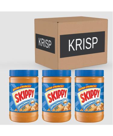 3 x 1.13kg Crunchy Peanut Butter Creamy Spread Breakfast Protein Nut Piece Snack Cake Pie Topping Icing - Buy Online on SooperMarket.com