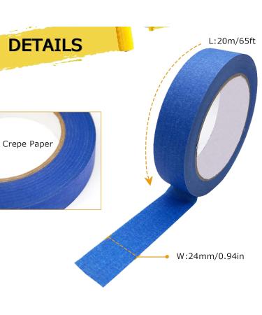 3PCS Premium Blue Painters Tape - 0.94in x 65ft - Masking Tape for DIY Crafts, Arts, Painting - Easy Removal & Adhesive Backing - Ideal for Decoration, Labeling, Packing - Home Essential - Buy Online on SooperMarket.com
