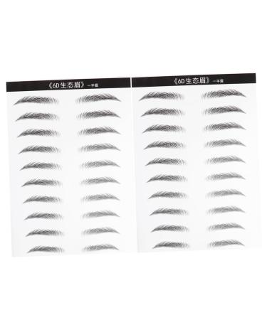Baluue 2 Pairs Eyebrow Makeup Tools Hair-like Simulation Eyebrow Sticker Artificial Eyebrow Patch 21.00X15.00X0.01CM Black