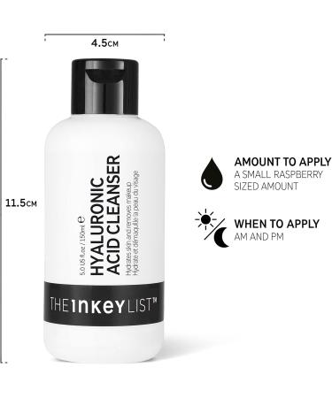 The Inkey List Hyaluronic Acid Cleanser 150ml - Cleanses, Hydrates, Removes Makeup | Fragrance-Free | All Skin Types - Buy Online on SooperMarket.com