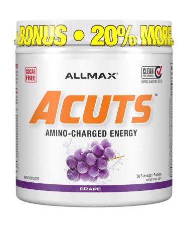 ALLMAX Nutrition - AMINOCUTS (A:CUTS) - Weight-Management BCAA (L-Carnitine + Taurine + Green Coffee) - Grape -dye free- 252 Gram - 36 Servings 252-Gram Grape Escape 36 Servings (Pack of 1)