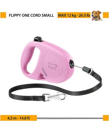 Ferplast Flippy One Dog Leash - Roller Leash for Small Dogs Up to 12 kg 4.5 m Cord One-Button Lock Purple & Pink | International Shipping - Buy Online on SooperMarket.com