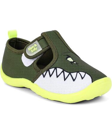Nerteo Boys Girls Cute Aquatic Water Shoes | Olive/Shark | Size 10 Toddler - Buy Online on SooperMarket.com