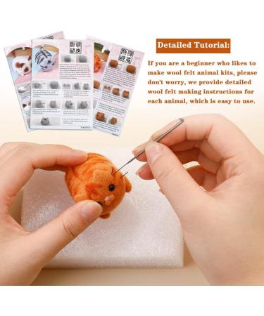 Needle Felting Starter Kit for DIY Ragdoll Cat & Garfield Keychains - Includes Felting Tools and Instructions - Buy Online on SooperMarket.com