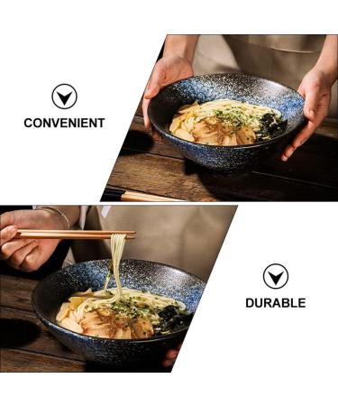 Angoily Ceramic Japanese Ramen Noodle Soup Bowls for Udon Soba Pho Asian Noodles Large Blue 8inch - Buy Online on SooperMarket.com