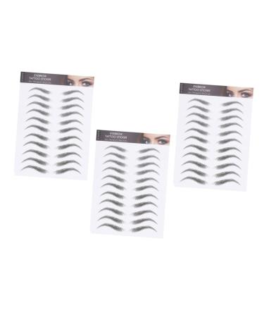 Baluue 6 Sheets Waterproof Eyebrow Stickers Makeup Stickers Stick on Eyebrows Make up Kit Transfer Stickers 21x15cmx2pcs Black 2x2pcs