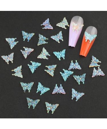Dornail 50pcs 3D Butterfly Nail Charms for Acrylic Nails | Aurora Resin Butterfly Charms for Nail Art | Mixed Color Butterflies Rhinestones and Decorations - Buy Online on SooperMarket.com