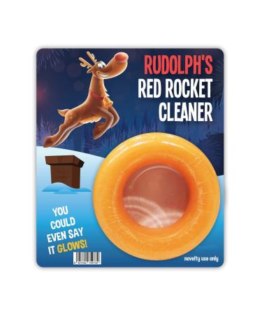 Gears Out Rudolph s Red Rocket Cleaner - Christmas Novelty Soap for Men Holiday Bath Gift for Husband Yellow Ring Soap Wash for Guys Xmas Humor Light Scent
