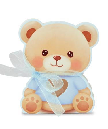 50 pieces baby bear gift boxes for baptism guest gift box BabyArty gift box blue cute gift boxes for guest gift baptism baby party gift packaging etc.