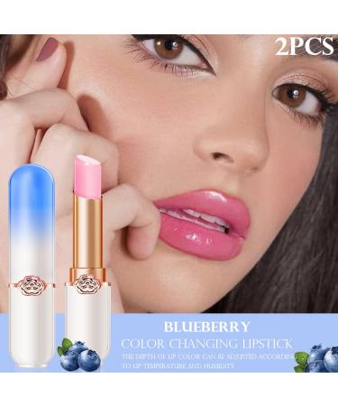 EVPCT Blueberry Tinted Lip Balm Set - Long Lasting Color Change Lipstick Gift for Women & Girls - Korean Mood Lip Tint Gloss - 2 Count - Buy Online on SooperMarket.com