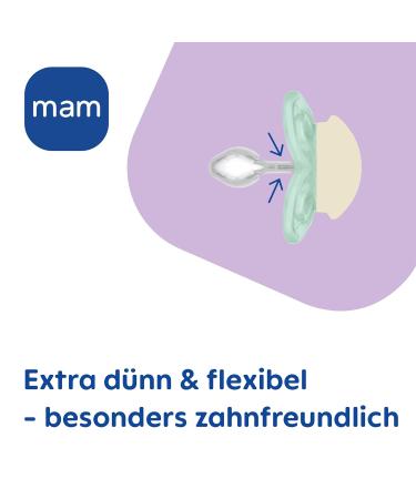 Mam Perfect Night Pacifier Set (2 Pack) - Glow in the Dark Eco-Friendly Tooth-Friendly Baby Pacifiers for 0-6 Months Includes Pacifier Box - Sheep/Sloth Design - Buy Online on SooperMarket.com