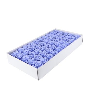 Amosfun 50pcs Valentine's Day Rose Soap Rose Petals Rose Floral Soaps Rose Hand Soap Floral Scented Bath Soap Artificial Rose Flower Rose Gift Artificial Flower Take a Bath Corn Starch Purple Blue 7X4.5CM