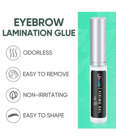 Libeauty Brow Lamination and Color Kit - DIY Eyebrow Perm & Color 2 in 1 | Voluminous Salon Quality Brow Treatment for 2 Months - Brown (10ml) - Buy Online on SooperMarket.com
