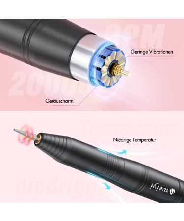 Weyi Nail Miller - Electric Nail File for Gel & Acrylic Nails 20 000 RPM USB Adjustable Speed 11-in-1 Manicure Pedicure Set Professional Quality - International Shipping Available - Buy Online on SooperMarket.com