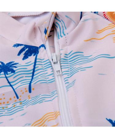PythJooh Baby Boy Shark Print Rash Guard Swimsuit | Zipper One Piece Beach Swimwear for Boys 0-5 Years | Beige Swimming Outfit - Buy Online on SooperMarket.com
