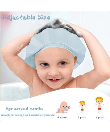 Baby Shower Cap Kids Shower Caps Shield Adjustable Hair Washing Shampoo Shield Baby Visor for Eyes Ears and Face (Blue a) - Buy Online on SooperMarket.com