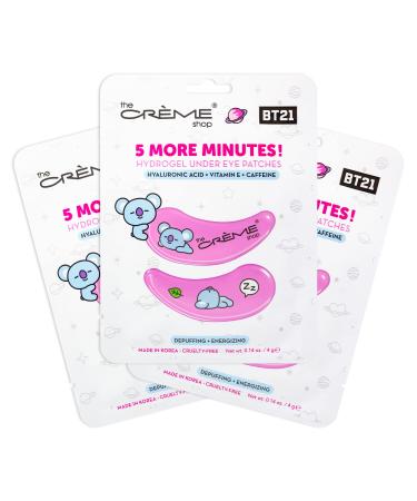 The Cr me Shop BT21 5 More Minutes! KOYA Hydrogel Under Eye Patches | Depuffing & Energizing (3 Pack)