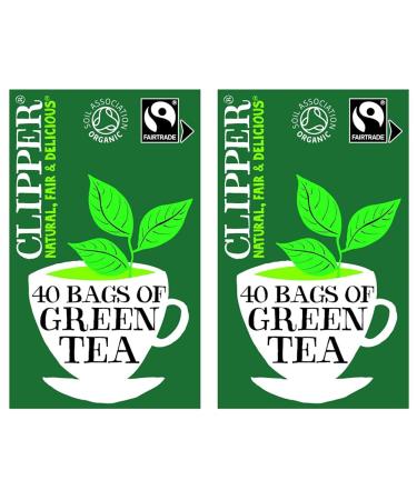 Clipper Organic Pure Green Tea Bags | Box of 40 Teabags | Organic Tea for Home & Office | Eco-Conscious Fair Trade Tea | Natural Unbleached Plant-Based Compostable & Biodegradable Tea Bags