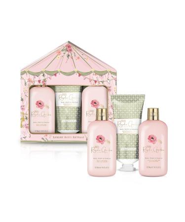 Baylis & Harding Royale Garden Rose Poppy & Vanilla Luxury Trio Bathing Gift Set (Pack of 1) - Vegan Friendly