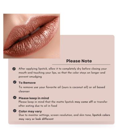 Mynena Metallic Lipstick Liquid: Frosted, Long-Lasting & Waterproof - Copper Light | Gluten-Free, Paraben-Free, Talc-Free, Cruelty-Free & Vegan - Buy Online on SooperMarket.com