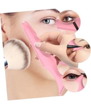 PLAFOPE Silicone Eyeliner Stencil 2pcs Silicone Beauty Ruler Eyelash Spoolies Face Cream Applicator Eyebrow Template With Wings 15.00X4.15X0.50CM Pink-1 - Buy Online on SooperMarket.com