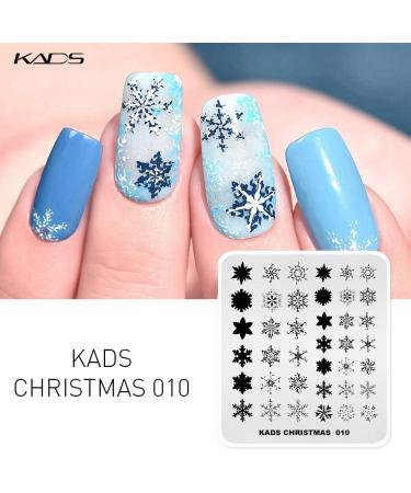 Shop Kads Nail Stamp Plate - Christmas Motifs for Stunning Nail Art | Snowflakes Santa Claus Christmas Trees & More - 5 Piece Set - Buy Online on SooperMarket.com