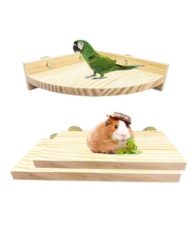 3PCS Bird Platform Perch Stand Natural Wood Budgie Parrot Toys and Accessories for Cage for Chinchilla Mouse Rat Dwarf Hamster - Box Packaging
