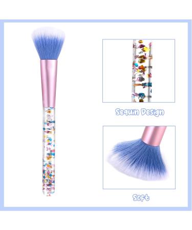 WLLHYF 7 Pack Makeup Brush Set Stylish Glitter Cosmetics Brushes Kit Professional Blending Brush with Crystal Sequins Handle for Eye Shadow Eyeliner Foundation Powder Concealer Blush Lip Women (Blue) - Buy Online on SooperMarket.com