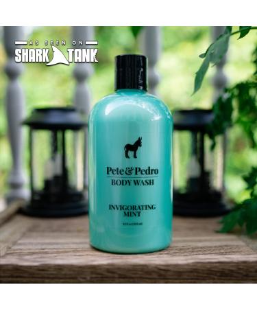 Pete & Pedro Mint Body Wash Invigorating Cooling Peppermint Scented Men's Shower Bodywash with Activated Charcoal | Helps Dry Skin | 12 oz - Buy Online on SooperMarket.com