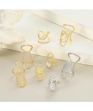 vreplrse Versatile Adjustable Copper Ring For Different Finger Sizes Nail Rings Are Made Of Electroplated Copper Rings For Women 02silveryKY1734 - Buy Online on SooperMarket.com