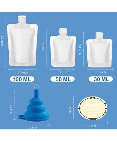 15pcs Travel Size Refillable Squeeze Pouch Set - TSA Approved for Toiletries - Leakproof Cosmetic Containers - 30ml/50ml/100ml - Buy Online on SooperMarket.com