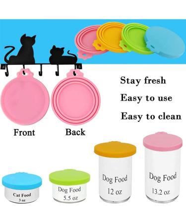 4 PCS Tin Can Lids for Pet Food Cover Silicone Tins Lid Cat Food Storage Cans Sealer Universal Size Cap for Pets Food Toppers Lids 4 Colors - Buy Online on SooperMarket.com